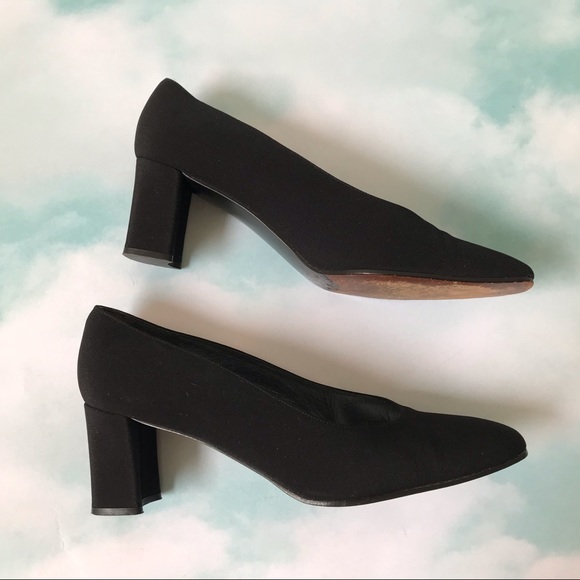 Stuart Weitzman Black Fabric Covered Pumps - Picture 2 of 7